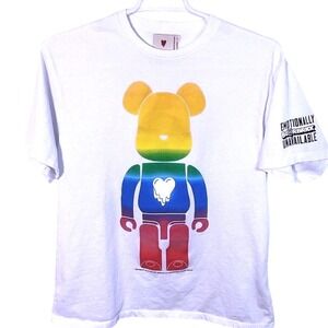 Emotionally‎ Unavailable Medicom Toy Be@rbrick Rainbow Graphic T-Shirt White L